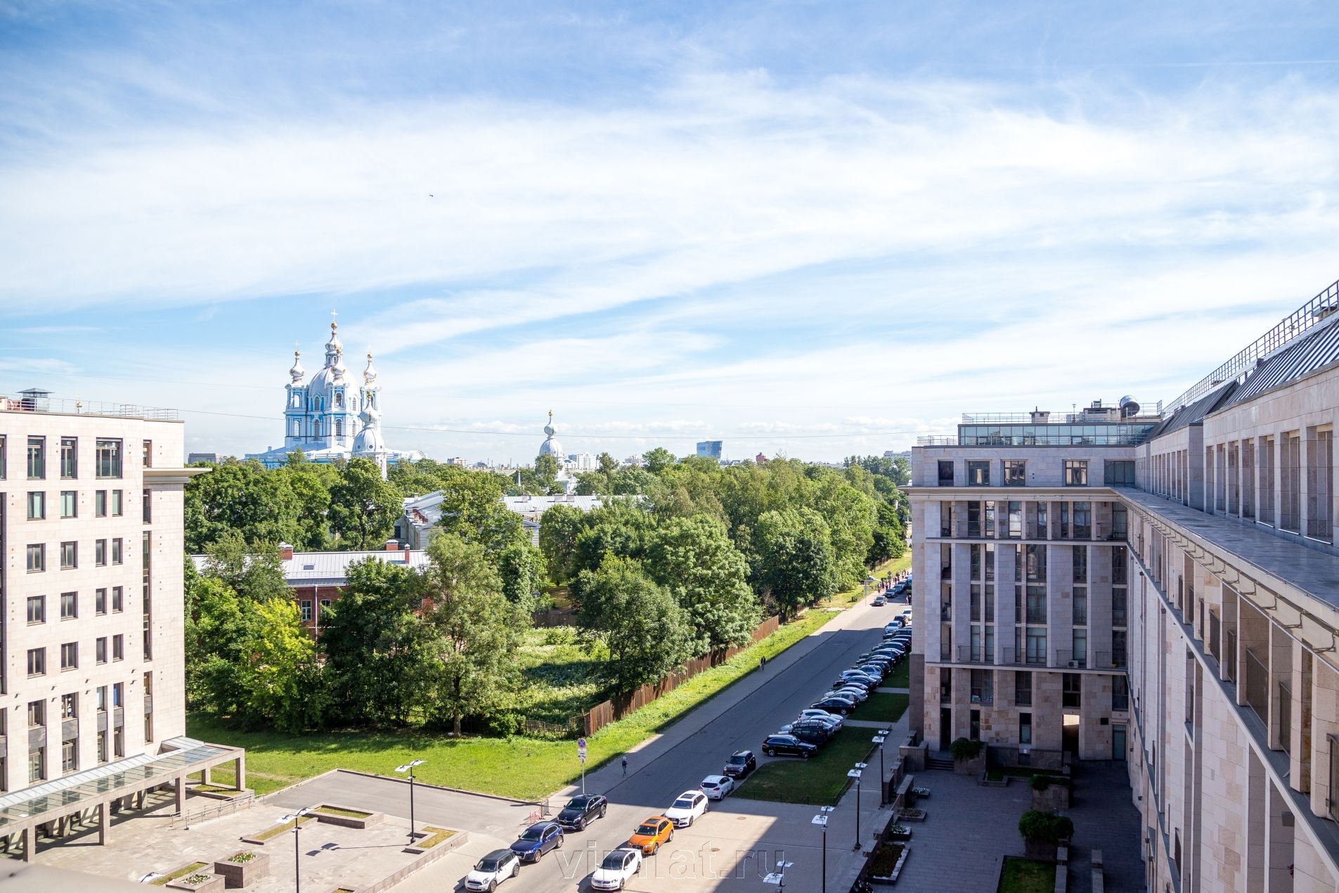 Вид из окон Продажа квартиры 232м² 'Смольный парк II' Орловская ул, 1 Вид из окон Продажа квартиры 232м² 'Смольный парк II' Орловская ул, 1