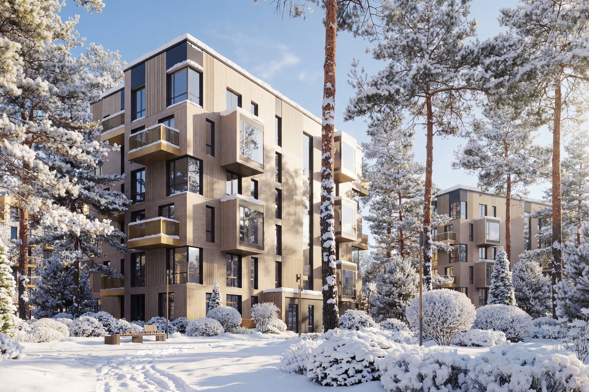 Зимняя атмосфера Продажа апартамента 355м² 'Рощино Residence' Рощино, Пионерская ул., 2 Зимняя атмосфера Продажа апартамента 355м² 'Рощино Residence' Рощино, Пионерская ул., 2