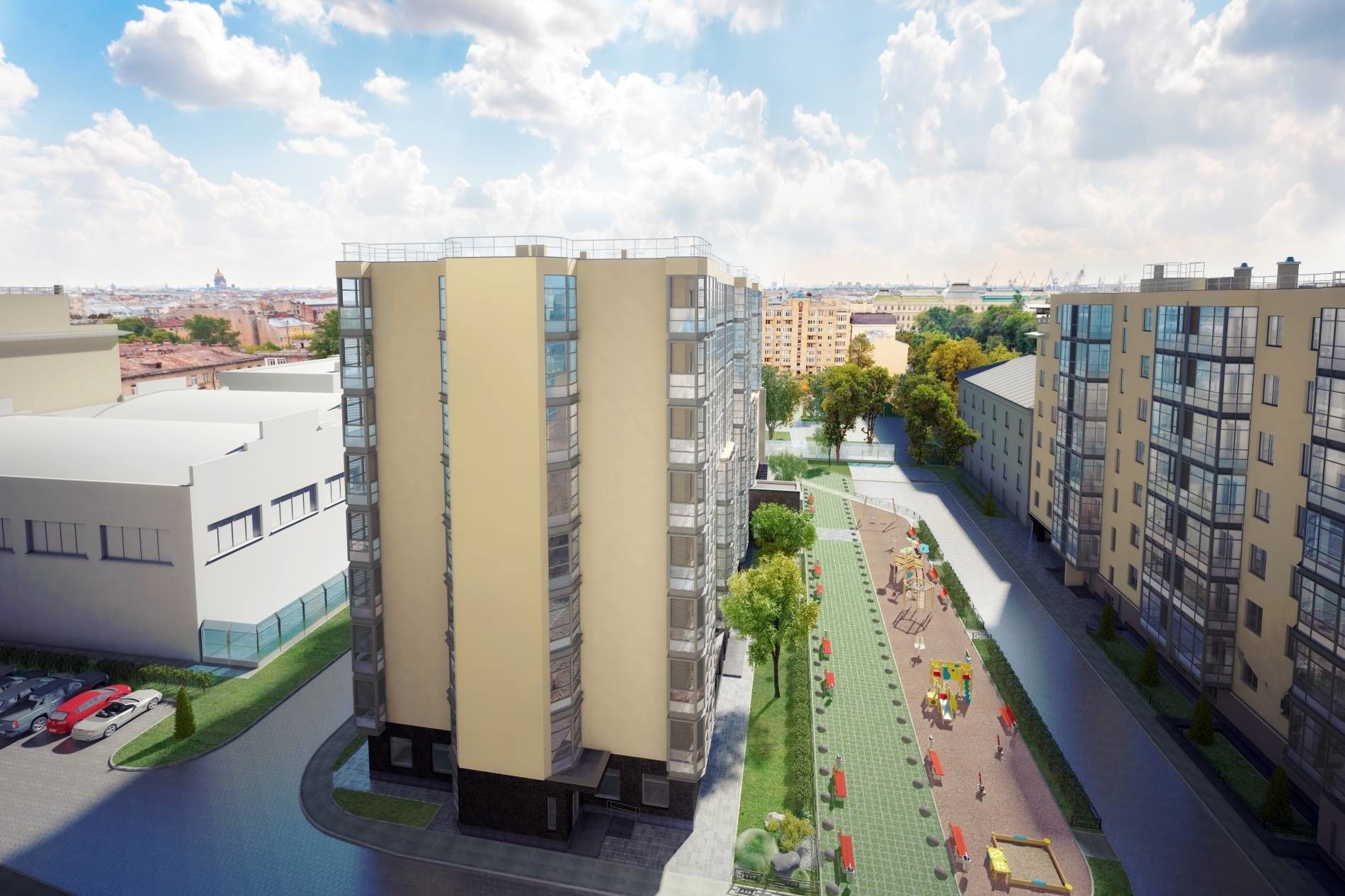 Детский сад во дворе Продажа квартиры 101м² 'Fjord' Малый пр. В.О., 52 Детский сад во дворе Продажа квартиры 101м² 'Fjord' Малый пр. В.О., 52