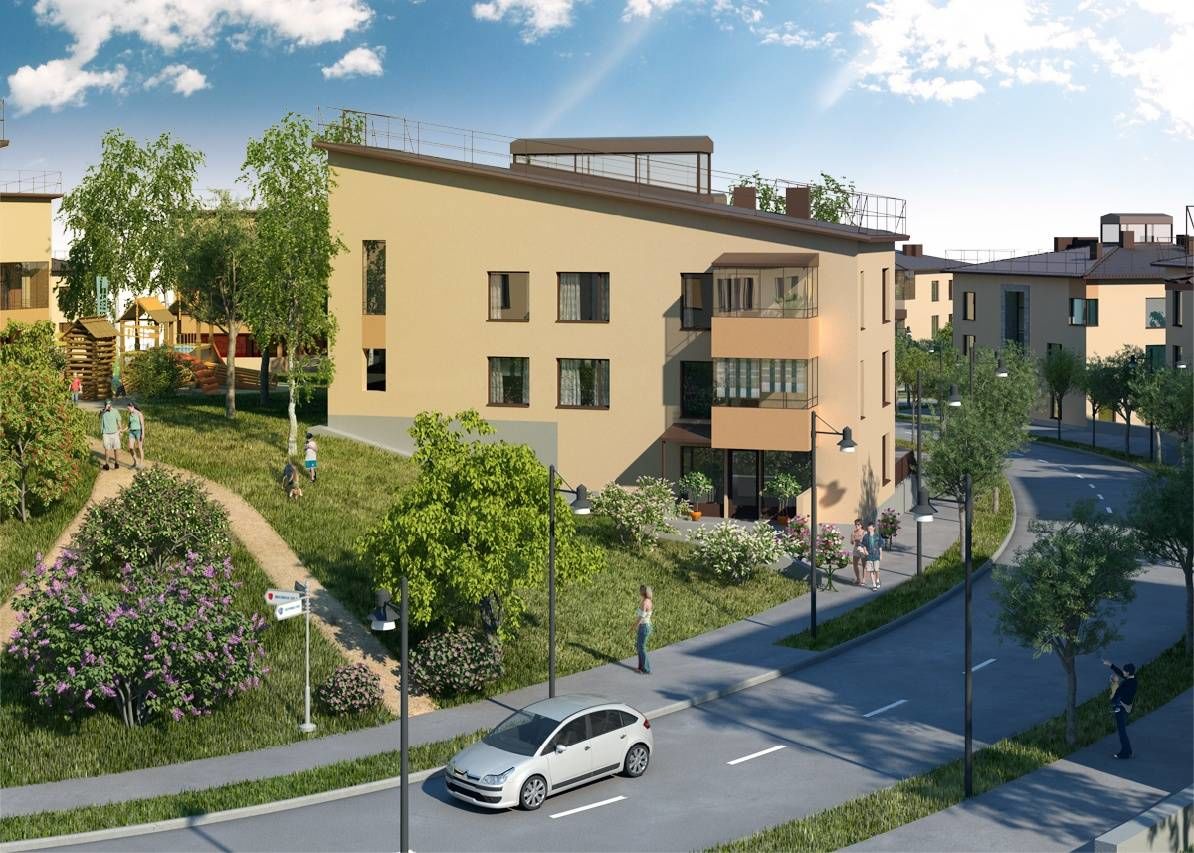 На одной из улиц микрорайона Продажа квартиры 65м² 'Mistola Hills' Мистолово п. На одной из улиц микрорайона Продажа квартиры 65м² 'Mistola Hills' Мистолово п.