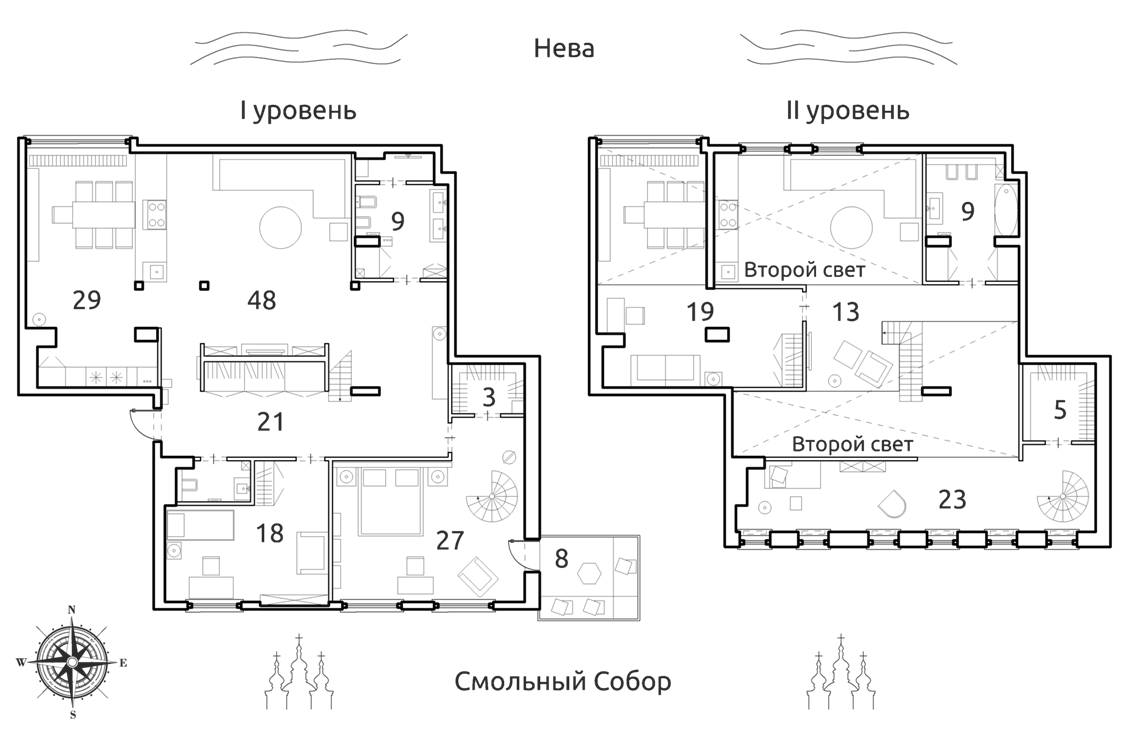 План квартиры Продажа квартиры 232м² 'Смольный парк II' Орловская ул, 1 План квартиры Продажа квартиры 232м² 'Смольный парк II' Орловская ул, 1
