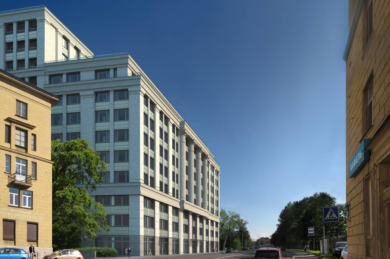 Вид на комплекс Продажа квартиры 40м² 'Александрия' Новгородская ул., 23 Вид на комплекс Продажа квартиры 40м² 'Александрия' Новгородская ул., 23