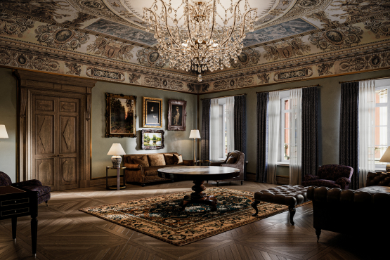 Историческая парадная гостиная Продажа резиденции 327м² 'CHEVAL COURT' Конюшенная пл., 2
