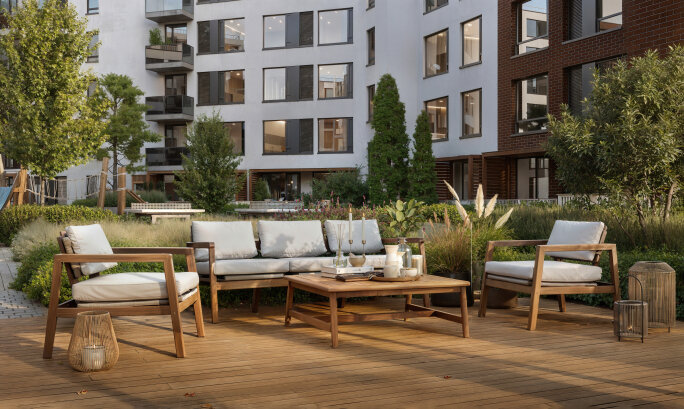 Зоны отдыха с мягкой мебелью во дворе Культура настоящей жизни. Новости компании