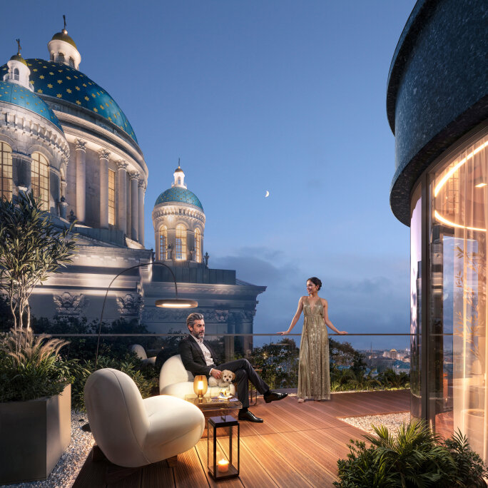 Роскошные виды на Троицкий Собор с балкона клубного дома 'Фонтанка 130' Москва VS Петербург. Коллекционный актив: элитная недвижимость со смыслом. Новости компании