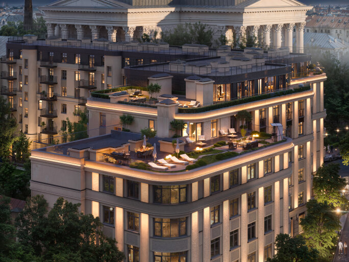 Большие видовые террасы на верхних этажах клубного дома 'Фонтанка 130' Москва VS Петербург. Коллекционный актив: элитная недвижимость со смыслом. Новости компании