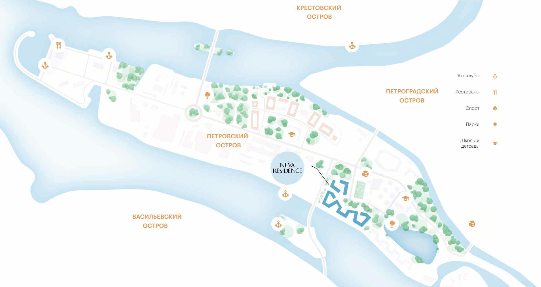 Расположение на карте 'NEVA RESIDENCE' Ремесленная ул., 17