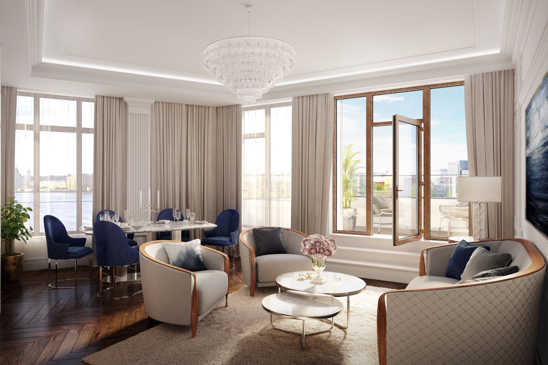 Пример интерьерного решения 'NEVA RESIDENCE' Ремесленная ул., 17