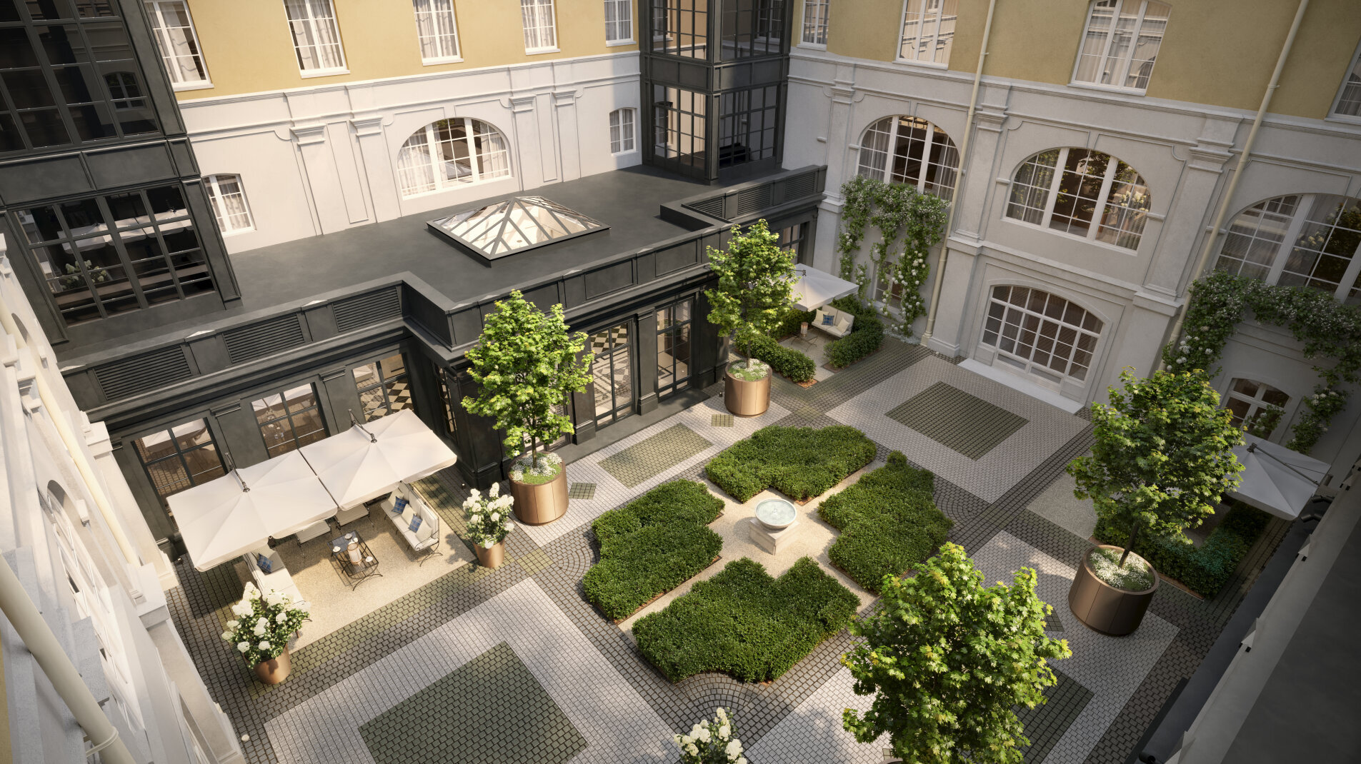 Вид на внутренний двор 'CHEVAL COURT' Конюшенная пл., 2