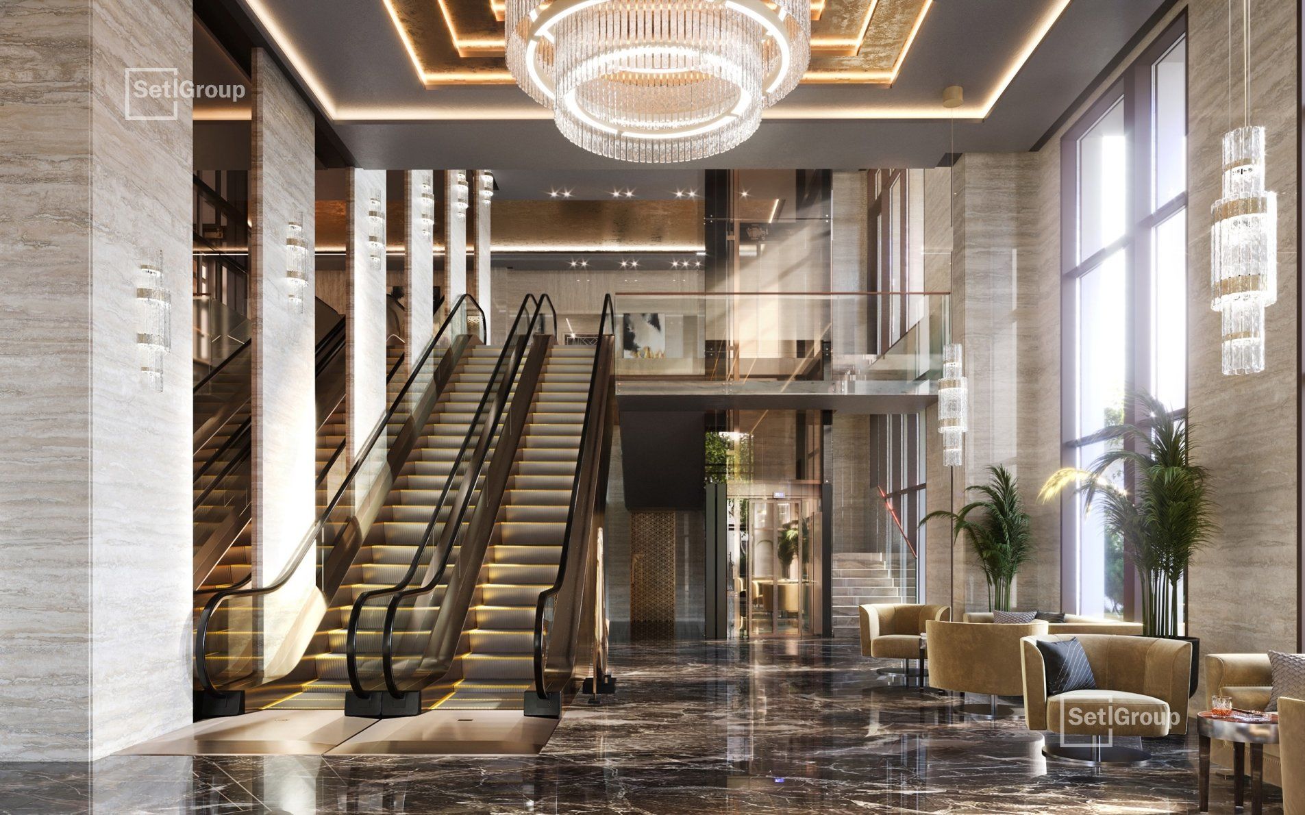Холлы с 2 уровнями 'Imperial Club' Лейтенанта Шмидта наб.